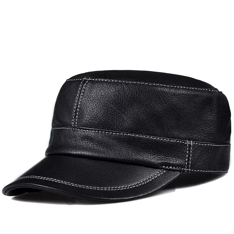 Trendy Lambskin Leather Flat T - Baseball Cap Structured recension och pris