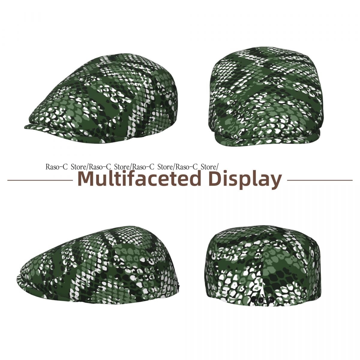 Adult Flat Cap Green Snake Ski - Newsboy Cap Ivy recension och pris